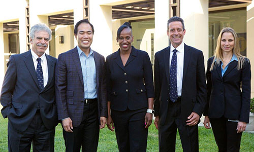 UC Irvine physicians pose with Olympian Jackie Joyner-Kersee at event to promote exercise for children's health.